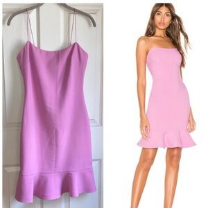Likely Brand Skinny Strap Ruffle Hem Dress Pink sz 2